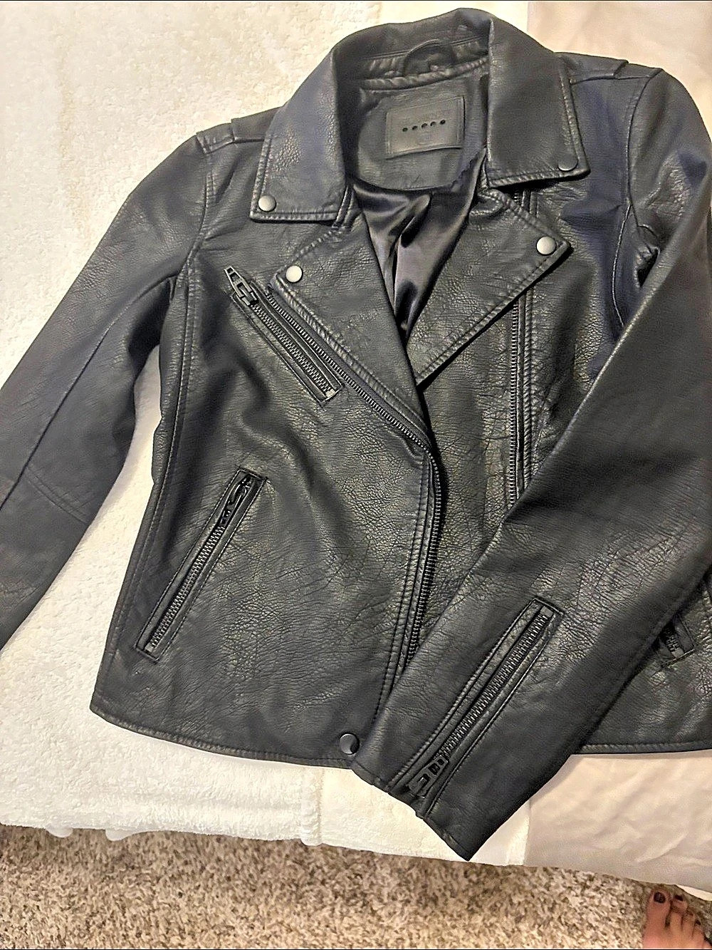 BLANKNYC Morning Jack Vegan Leather Moto Jacket Black